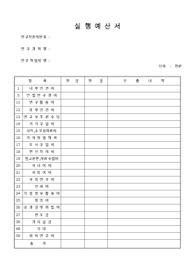 실행예산서 실행예산서